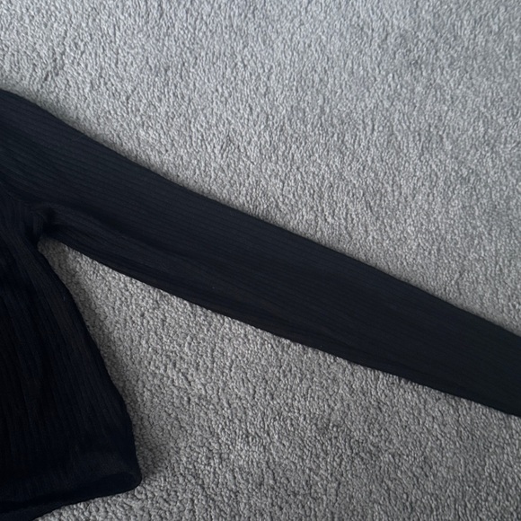 Garage Black Tie-Front Crop Top - Picture 4 of 5